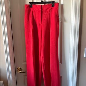 Bar III Women's Vivid Red/Orange Wide Leg Trousers